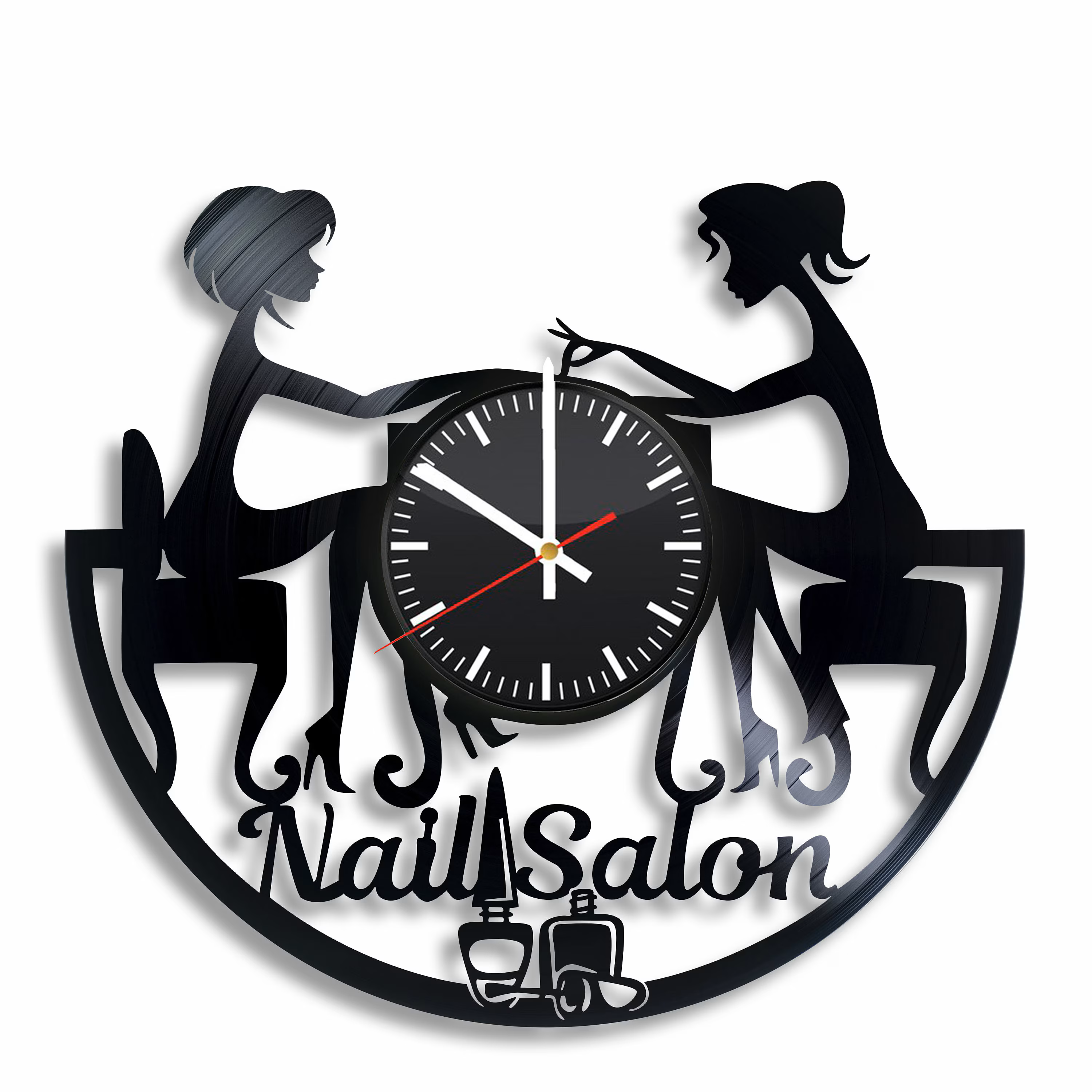 Orologio da parete Nail Salon realizzato a mano