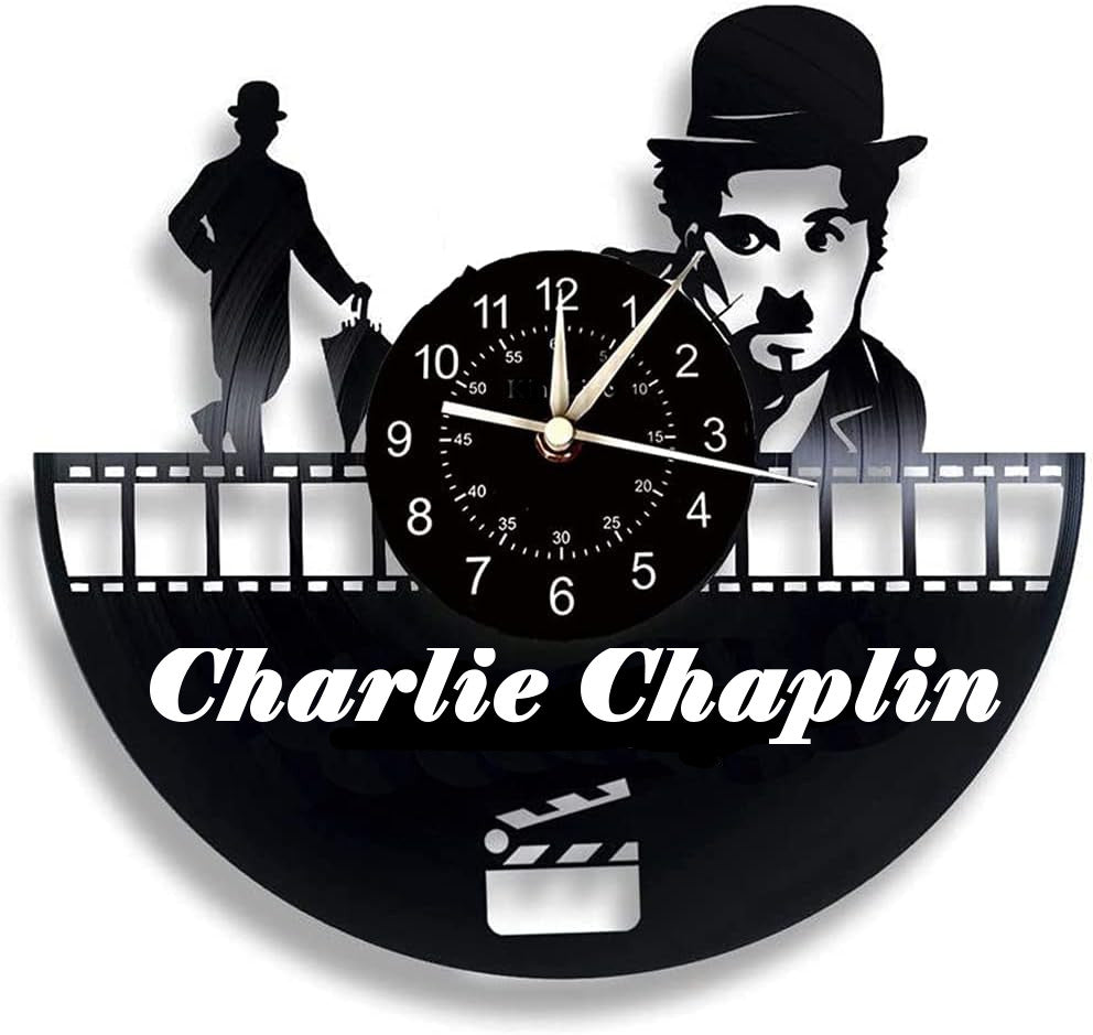 Orologio da parete Charlie Chaplin realizzato a mano