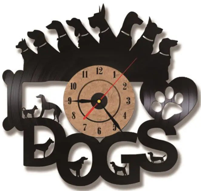 Orologio da parete Dogs Cani realizzato a mano