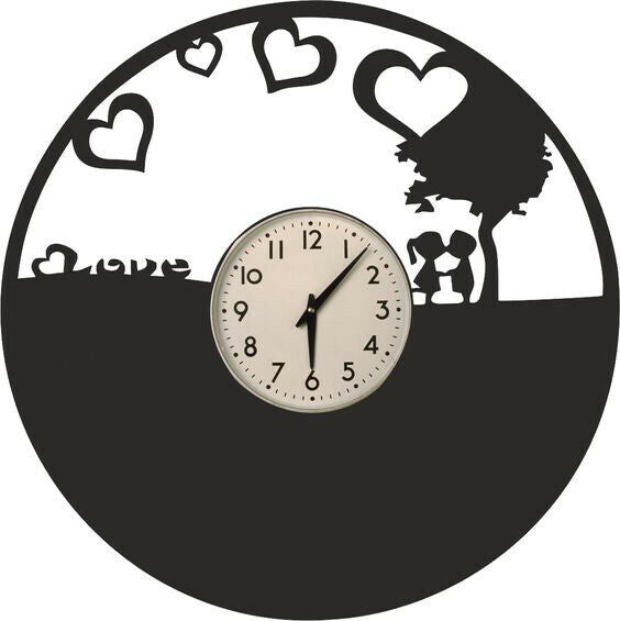 Orologio da parete I Love you realizzato a mano