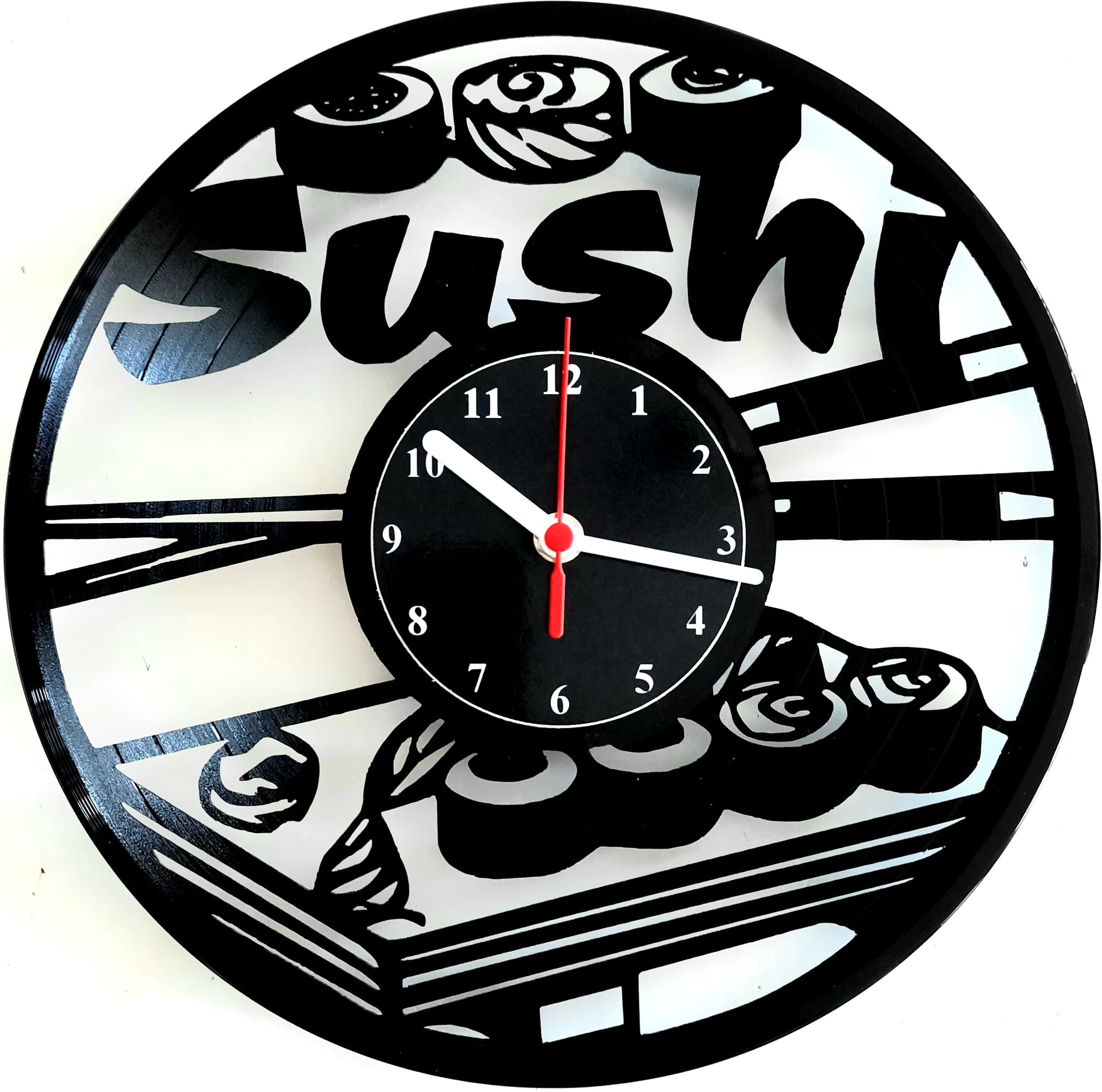 Orologio da parete Sushi realizzato a mano