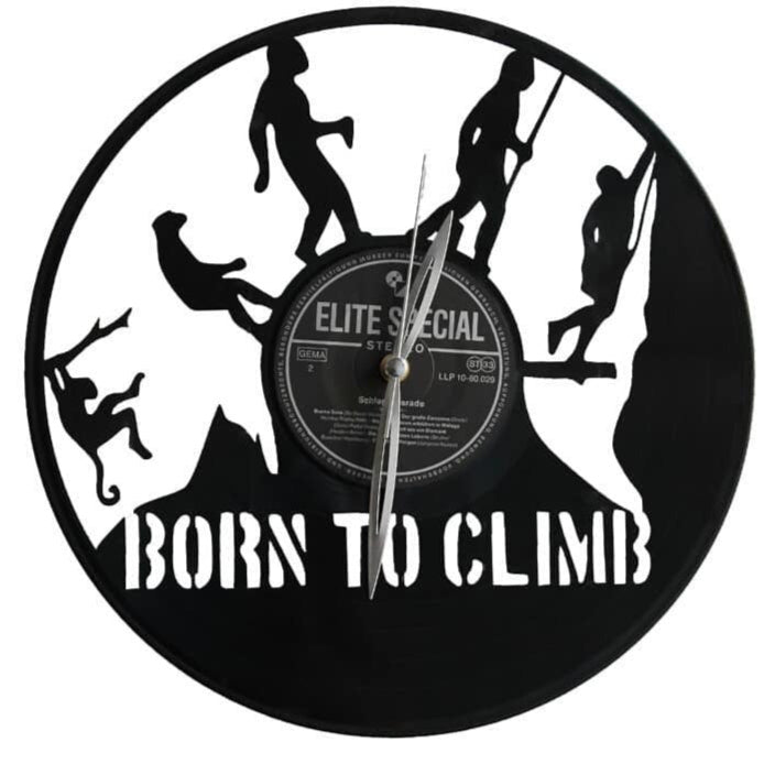 Orologio da parete Born to climb realizzato a mano