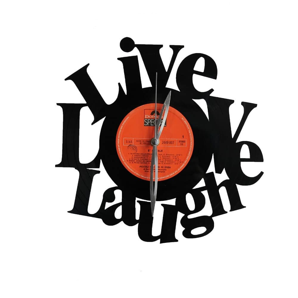 Orologio da parete Live Love Laugh realizzato a mano