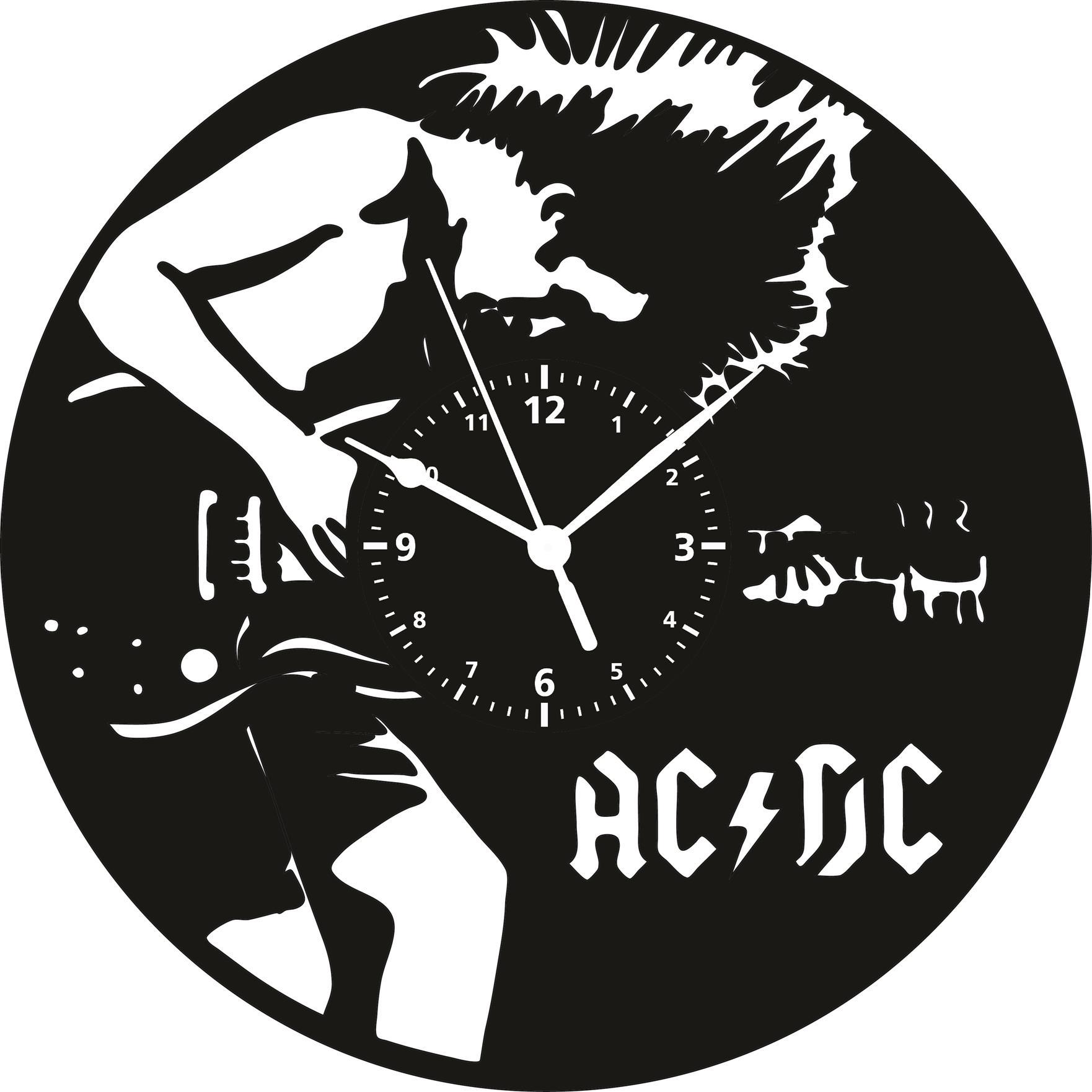 Orologio da parete ACDC realizzato a mano