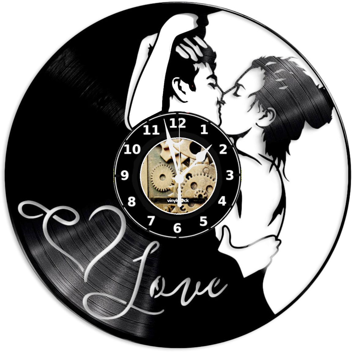 Orologio da parete Love realizzato a mano