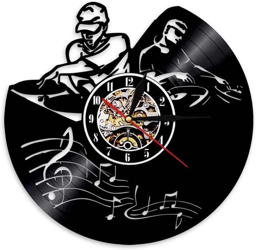 Orologio da parete Disc Jokey realizzato a mano