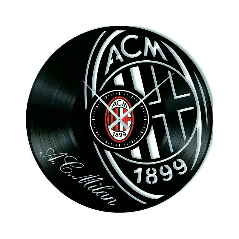 Orologio da parete Milan Calcio realizzato a mano