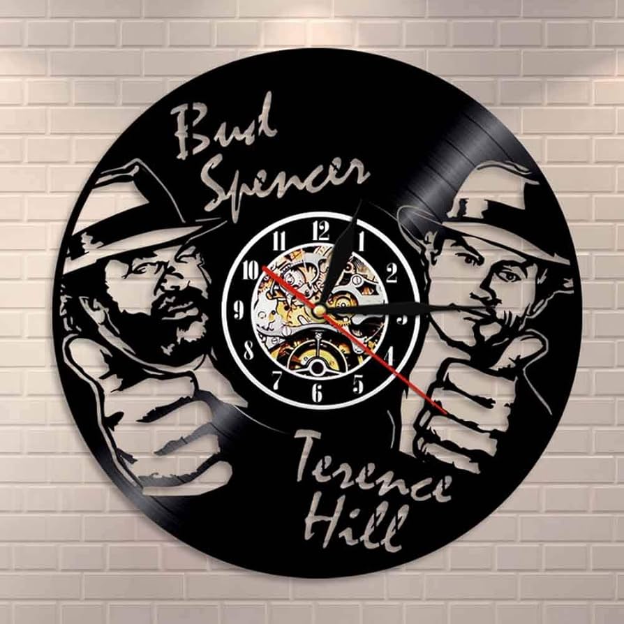Orologio da parete Bud Spencer & Terence Hill realizzato a mano