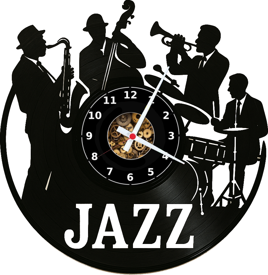 Orologio da parete Jazz Music realizzato a mano