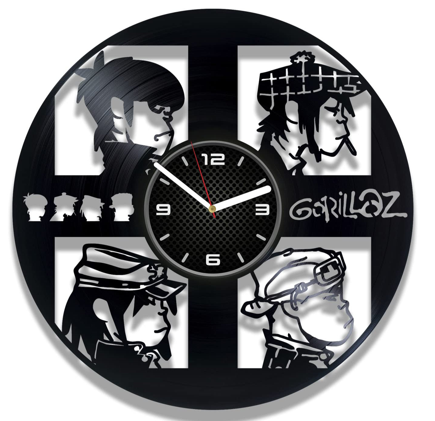 Orologio da parete Gorillaz realizzato a mano