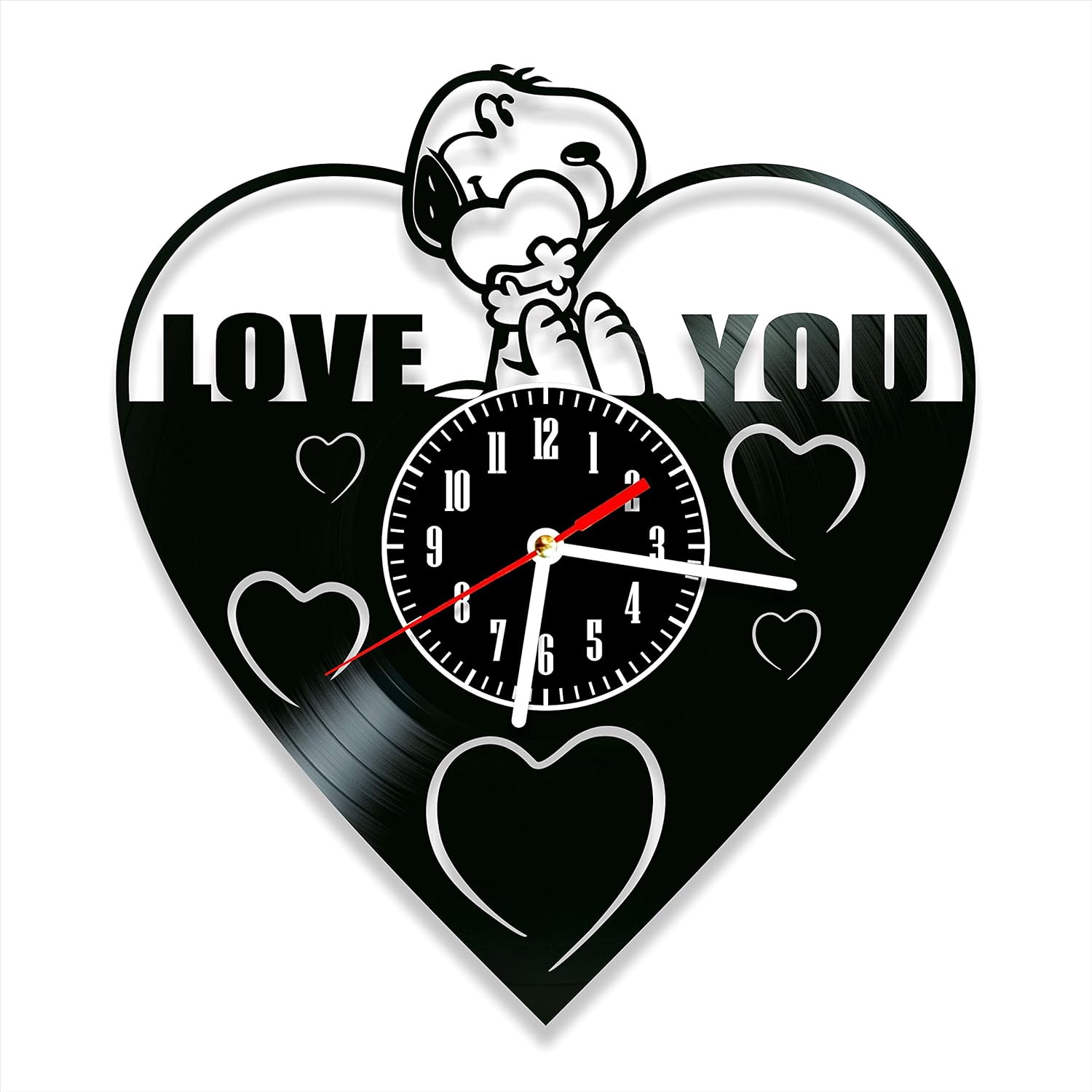 Orologio da parete Cagnolino I love you realizzato a mano