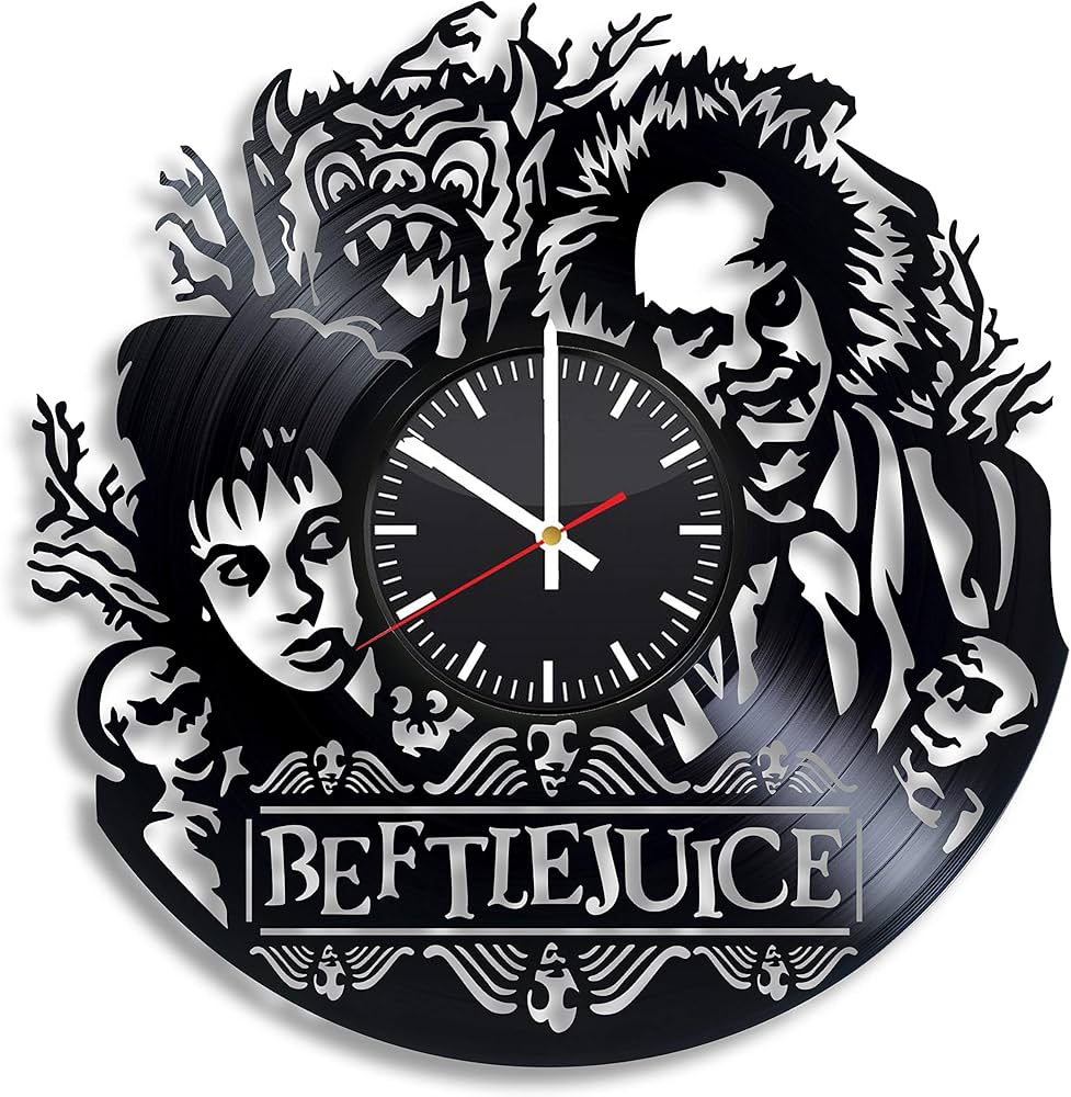 Orologio da parete Beetlejuice 2 realizzato a mano