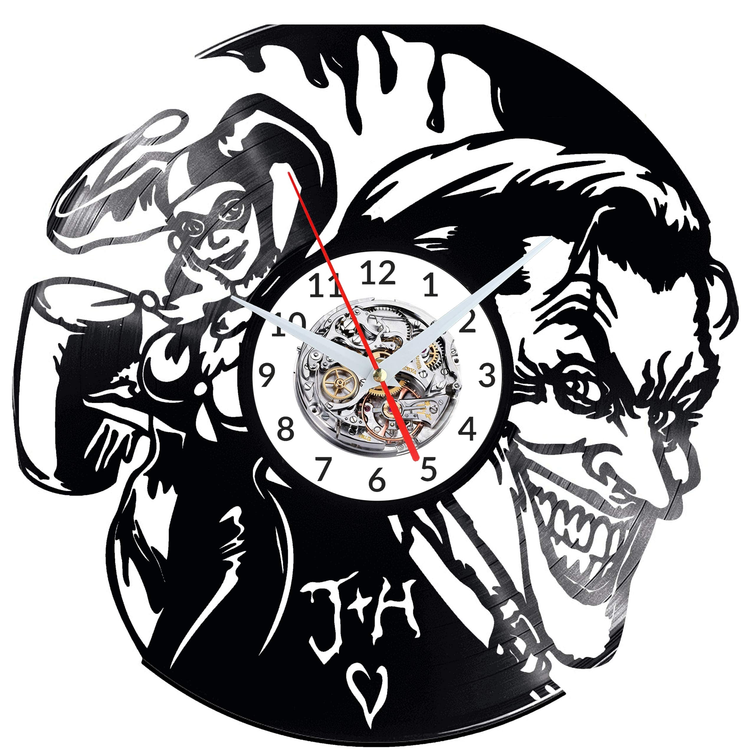 Orologio da parete Harley Quinn Joker realizzato a mano