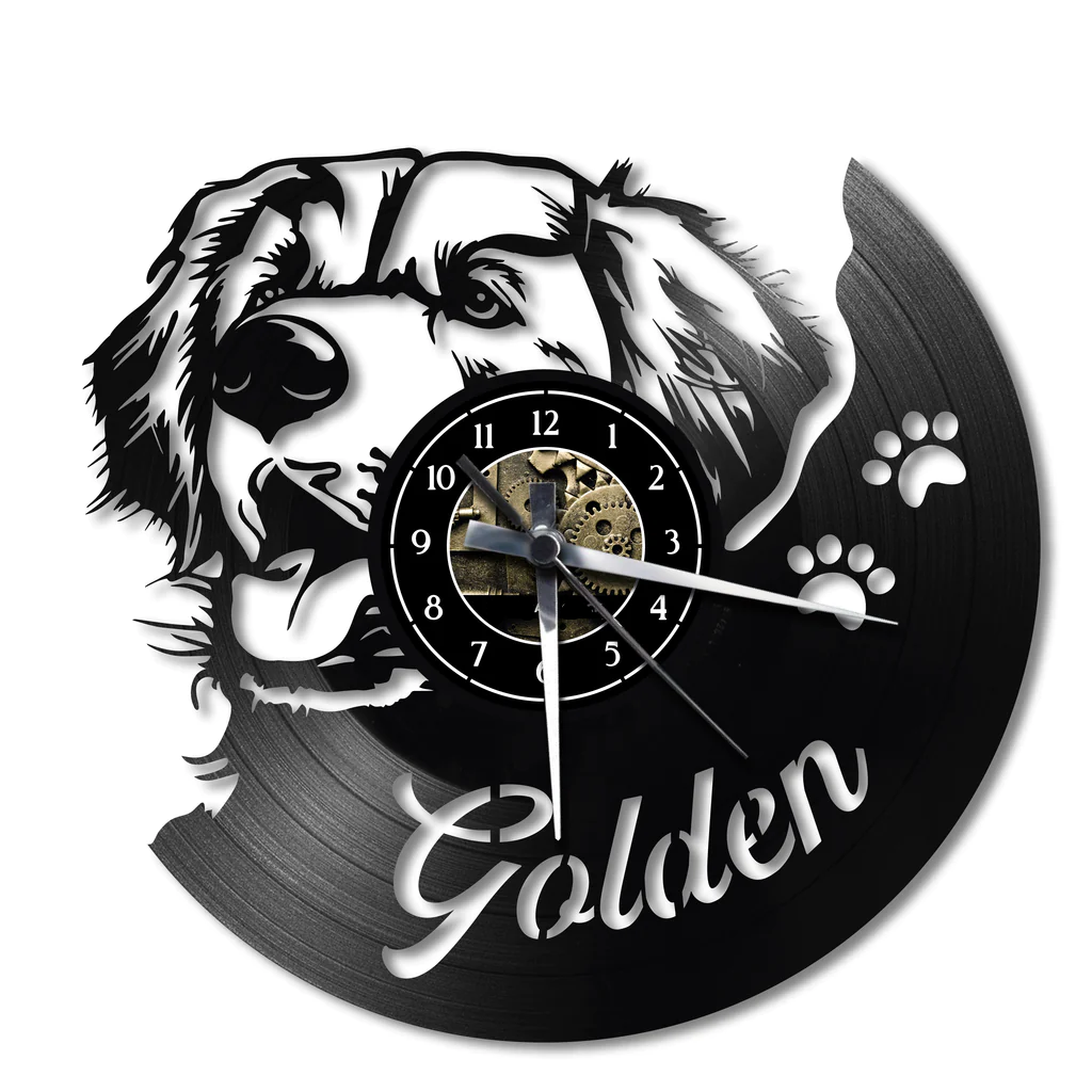 Orologio da parete Golden Retriever realizzato a mano