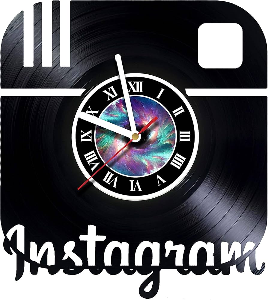 Orologio da parete Instagram realizzato a mano