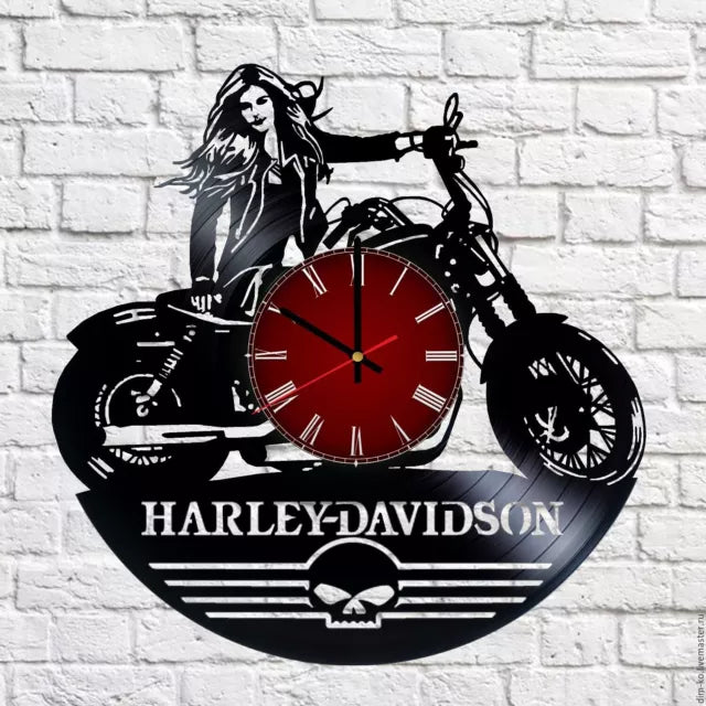 Orologio da parete Moto Harley Davidson realizzato a mano