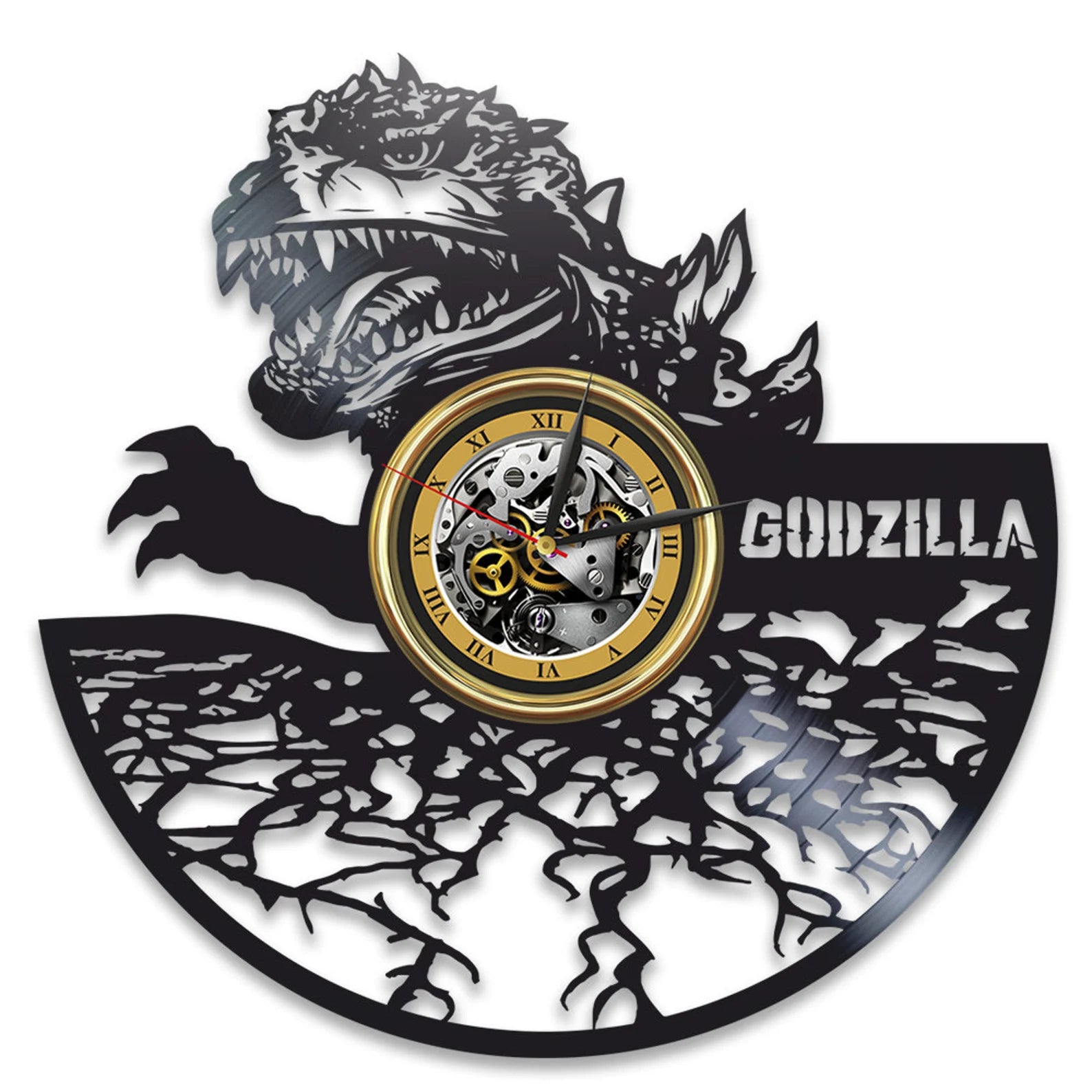 Orologio da parete GODZILLA realizzato a mano