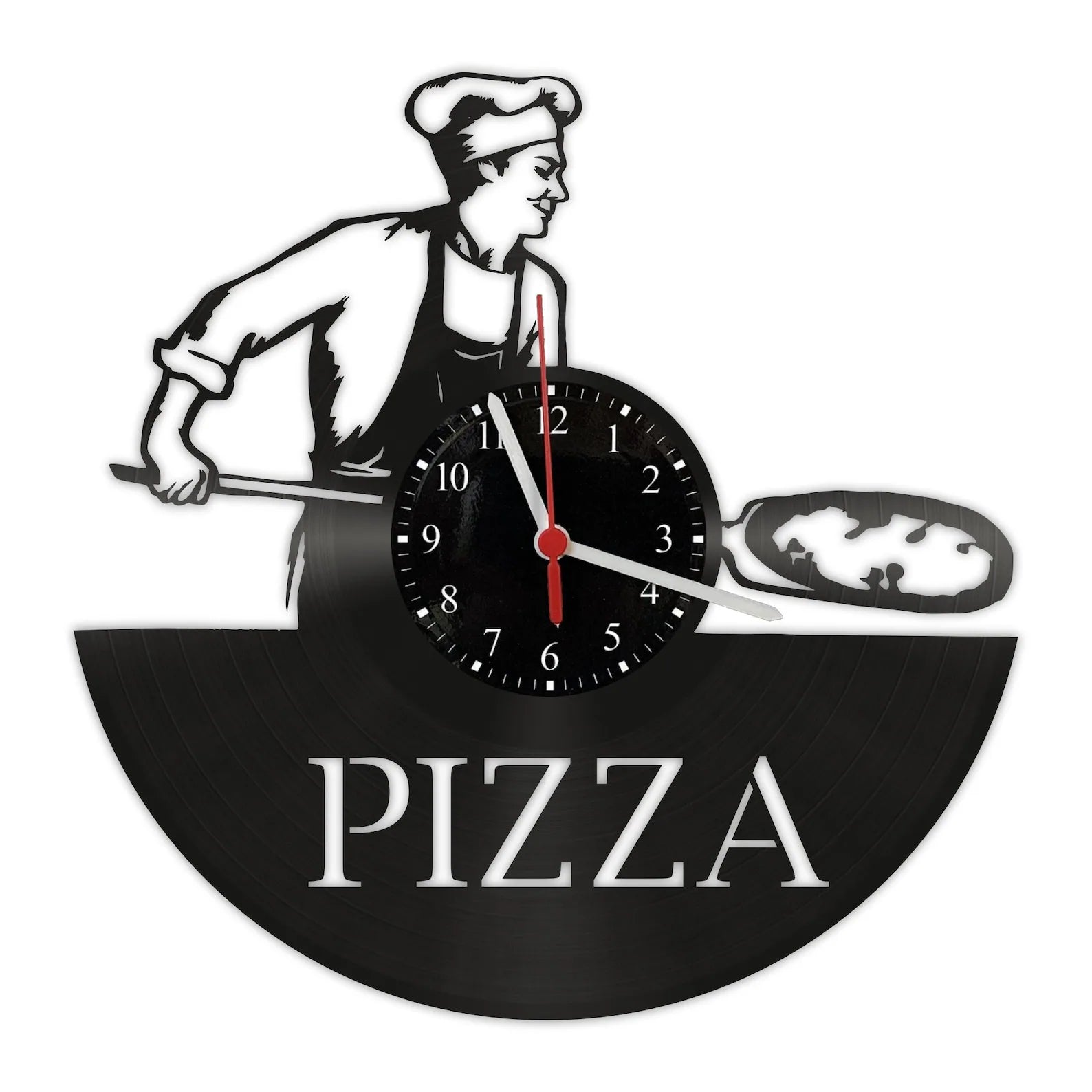 Orologio da parete PIZZA PIZZERIA realizzato a mano
