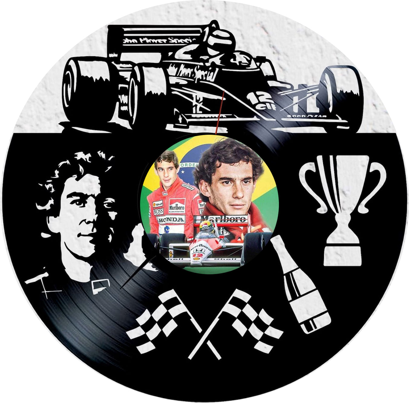 Orologio da parete Ayrton Senna realizzato a mano