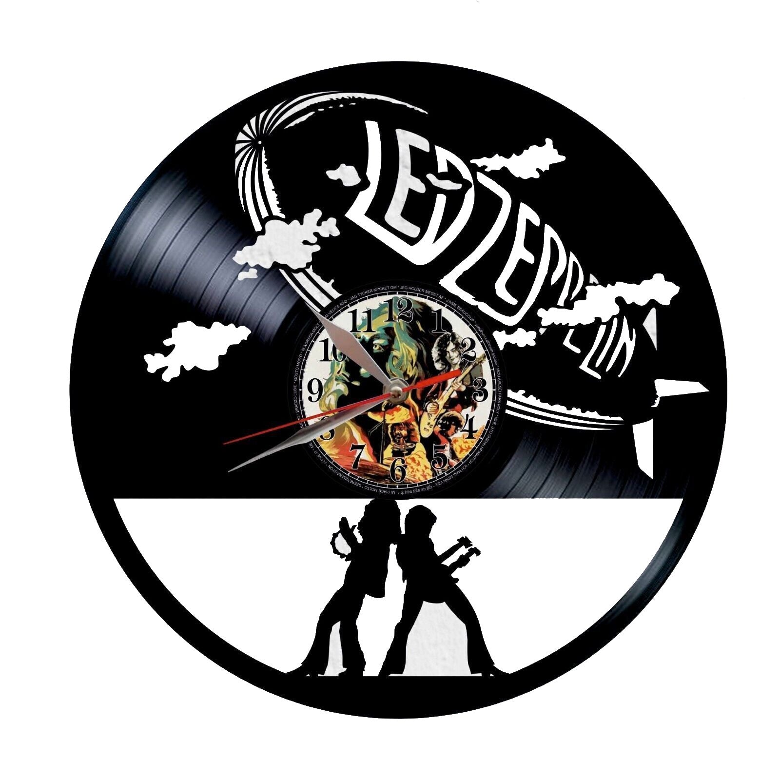 Orologio da parete Led Zeppelin realizzato a mano